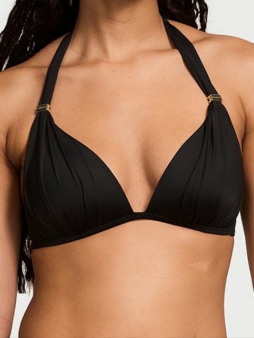 Victoria's Secret Swim Harlow Halter Push-Up Bikini Top Small Black NWT